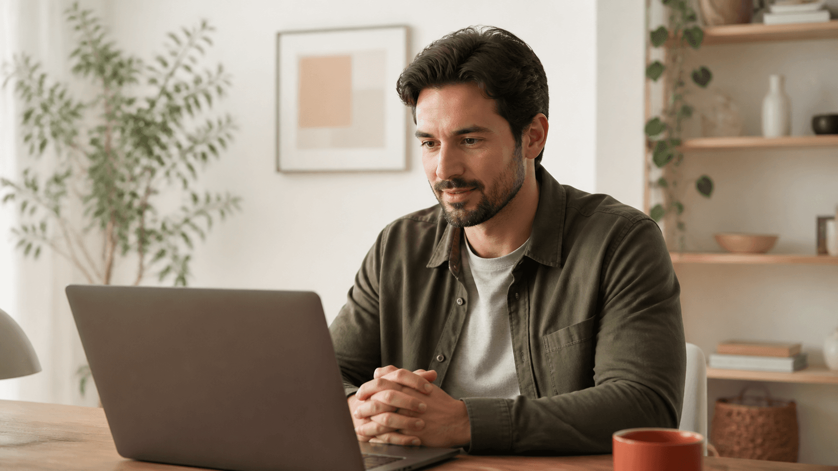 Candidate preparing for a video interview