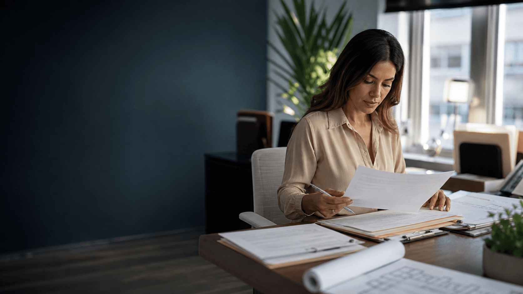 Property management finance team processing invoices
