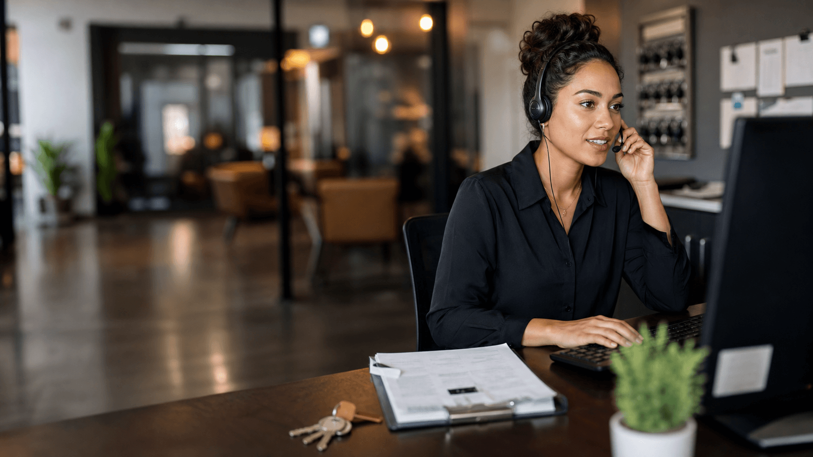 Property manager reviewing resident support requests